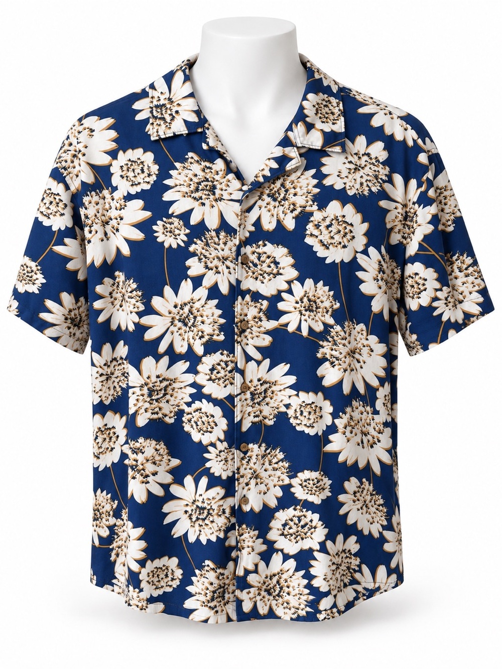 C&C California Navy Floral Short-Sleeve Button-Down Shirt
